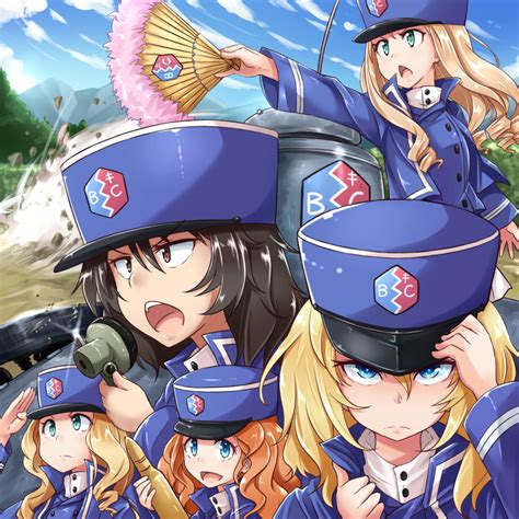 Safebooru 5girls D Andou Girls Und Panzer Bc Freedom Emblem Bc Freedom Military Uniform