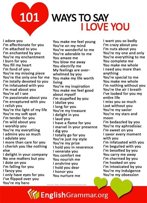 101 Ways To Say I Love You English Phrases Sms Language English