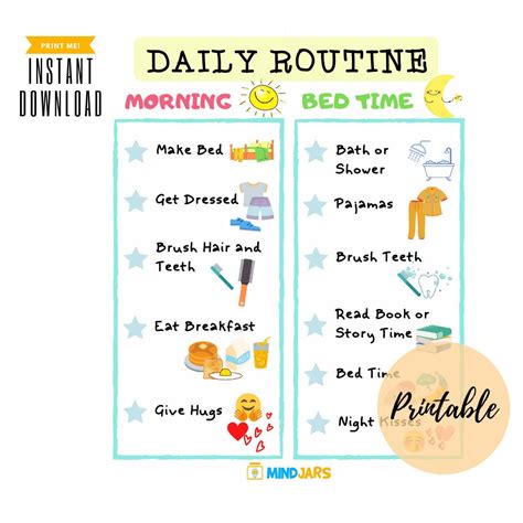 Free Printable Kids Daily Routine Checklist Little Mager 60 Off