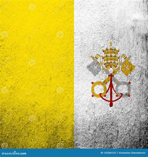 National Flag Of Vatican City State Grunge Background Stock