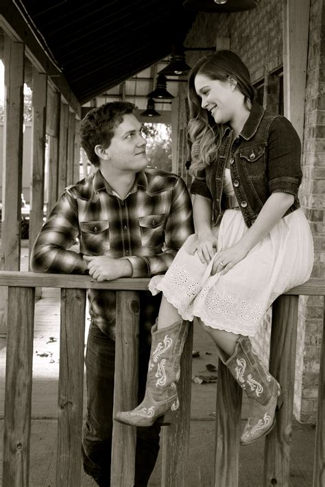Rustic Country Engagement Photos Cowboy Boots And Flannel Couple