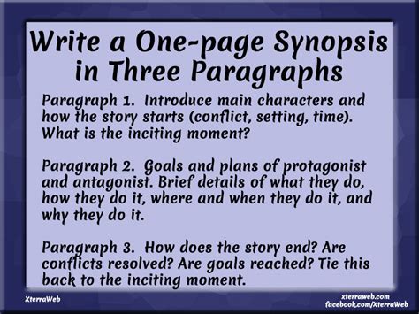 Write A One Page Synopsis In Three Paragraphs Xterraweb