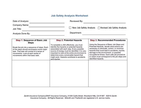 Job Hazard Analysis Form Fill Out Printable PDF Forms Online