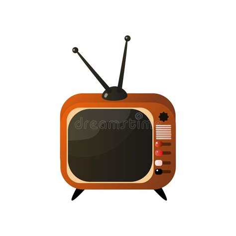 Old Style Tv Set Stock Vector Illustration Of Antennas