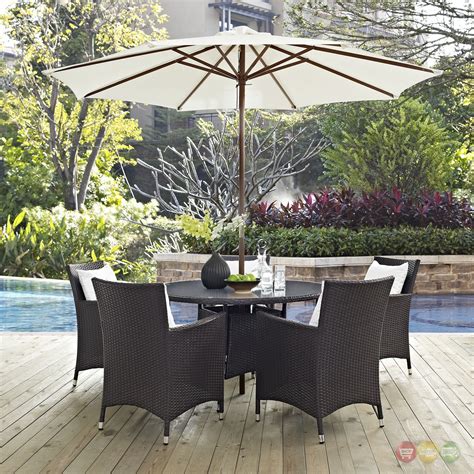 Find the perfect patio furniture & backyard decor at hayneedle, where you can buy online while you explore our room designs and curated looks for tips, ideas & inspiration to help you along the way. Convene Modern 7pc Outdoor Patio Rattan Round 47" Dining ...