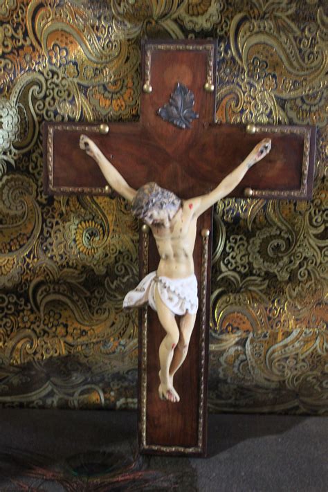 Antique Wall Crucifix Jesus Crucifix 40s Plaster Crucifix Etsy