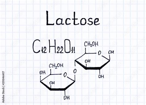 Chemical Formula Of Lactose Stock Photo Adobe Stock
