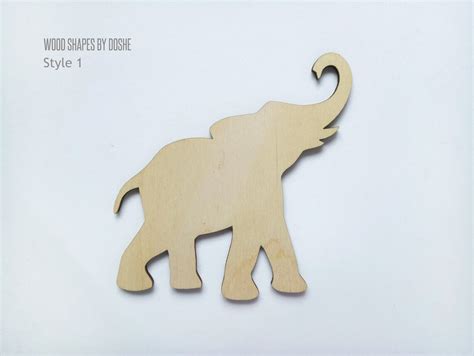 Laser Cut Elephant Unfinished Ready To Paint Wood Shapes Etsy