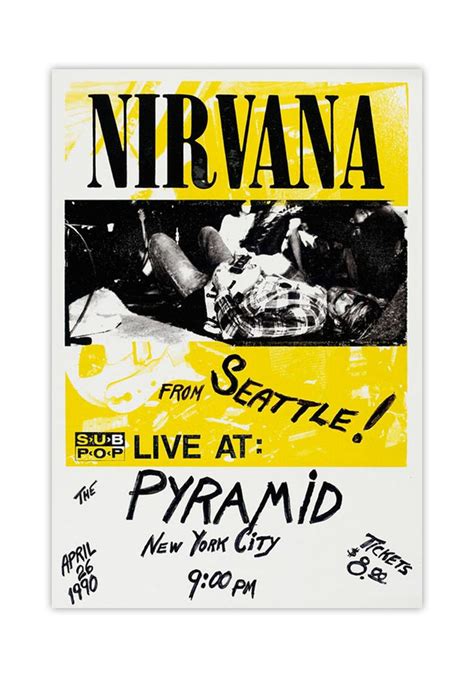 Nirvana Pyramid New York 1990 A4 Music Mini Print Nirvana