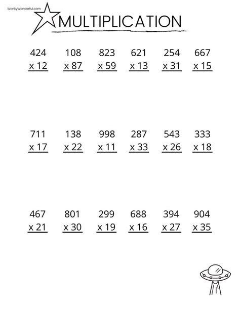 Free 4th grade multiply in columns worksheets including one and two digits multiplied by up to 4 digits. FREE PRINTABLE MULTIPLICATION WORKSHEETS + WonkyWonderful