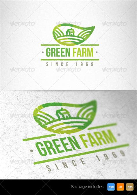 Green Farm Organic Creative Logo Template By Subtropica