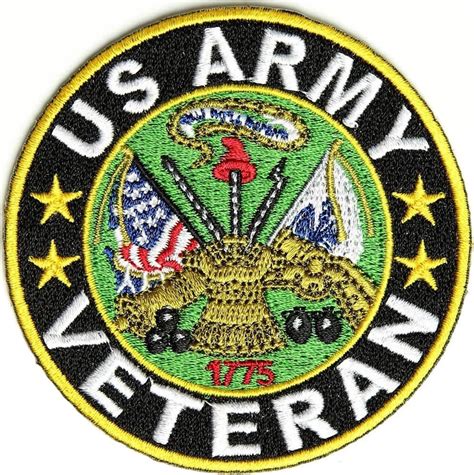 United States Army Veteran Crest Military Embroidered Iron On Patch