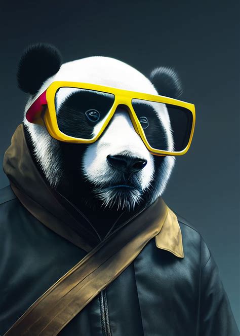 Panda With Sunglasses Poster By Mitoka Displate