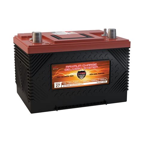 Get your deep cycle battery questions answered here. VMAX XCA27-1000 12V 1000MCA AGM Deep Cycle Group 27 SLA ...