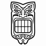 Tiki Mask Template Hawaiian Coloring Pages Printable Masks Totem Clip Choose Board Templates Sketch sketch template