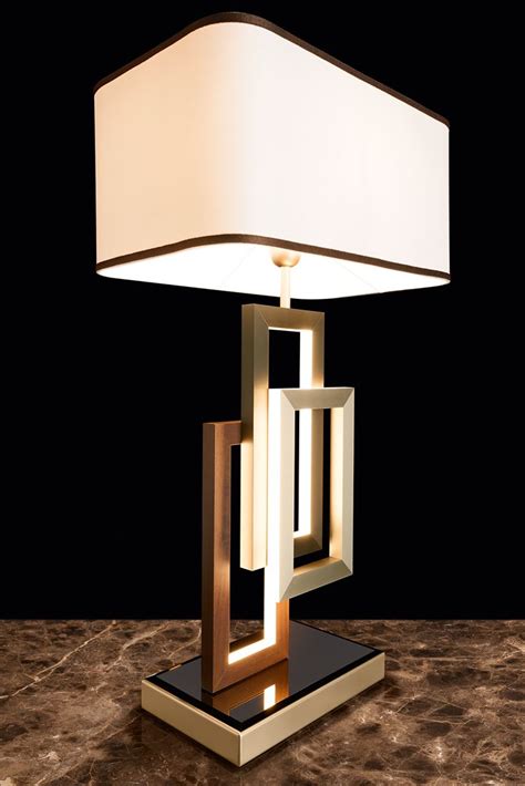 Modern Italian Geometric Designer Table Lamp With Shade Table Lamp