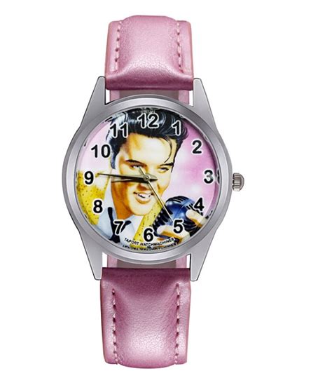 elvis presley pink leather strap wristwatch wrist watch analog round dial clr uk ebay