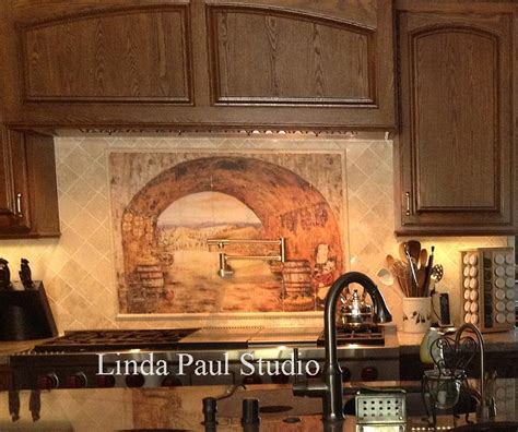 It's made of 30 american made ceramic tiles creating an overall size of 36 x 30. Tuscan Backsplash - Tile Wall Murals - Tiles Backsplashes