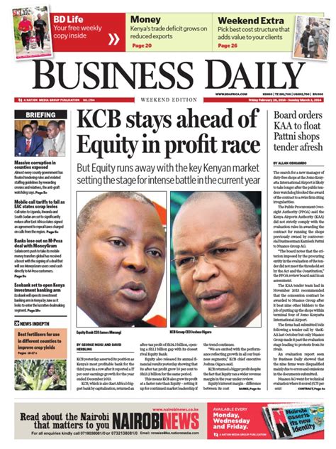 Business Daily 28th Feb 2014 Kenya Nairobi