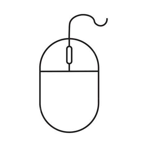 Computer Mouse Pointer Clipart Vector Line Art Computer Mouse Icon