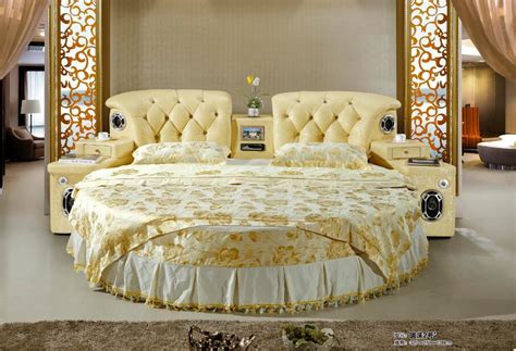 China Luxury Bedroom Furniture Modern Soft Leather Round Bed China