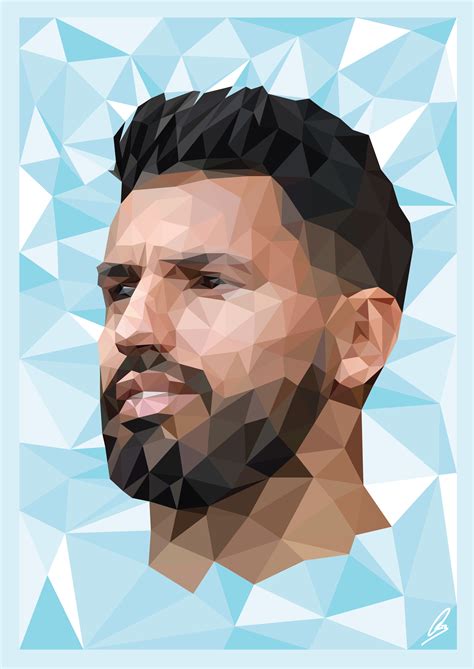 Sergio Aguero Polygon Art Football Art Sergio Aguero Manchester City