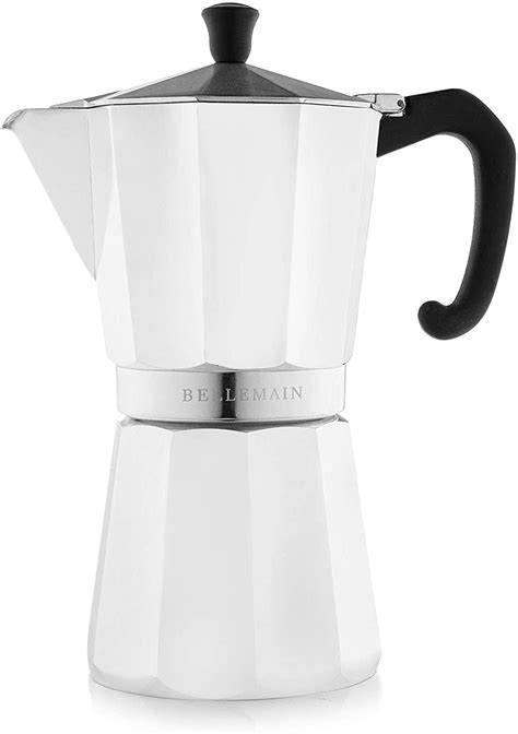Bellemain Stovetop Espresso Maker Moka Pot White 12 Cup