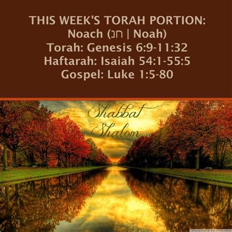 Weekly Torah Portions Genesis 6 Isaiah 54 Luke 1 Torah Portion