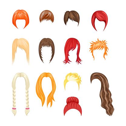 Check spelling or type a new query. Cartoon Hairstyles Woman Set Vector Stock Illustration ...
