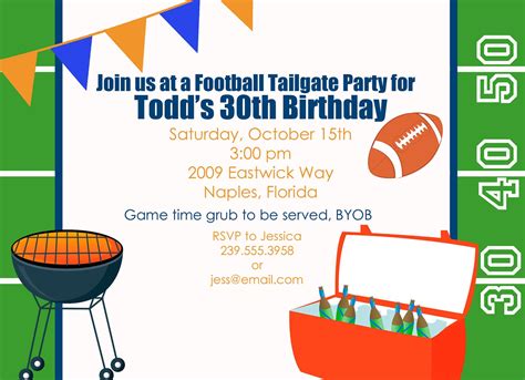Football Tailgate Party Invitation Personalized By Madewithlovejj