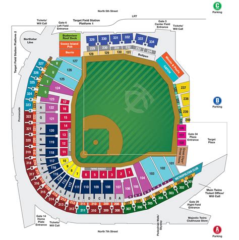 Target Field Seating Map Minnesota Twins