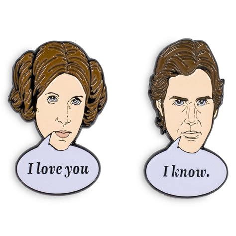 Star Wars Han Solo And Princess Leia Collector Pins I Love You I Know