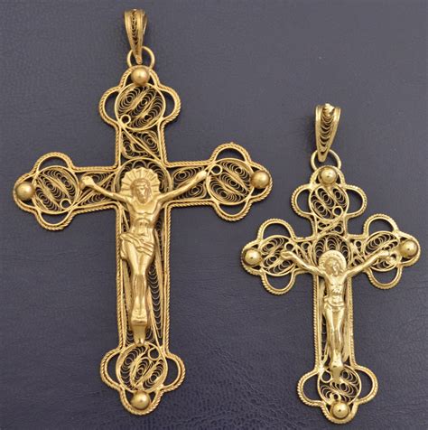 Hand Made Filigree Byzantine Cross Gold Plated Household Crosses