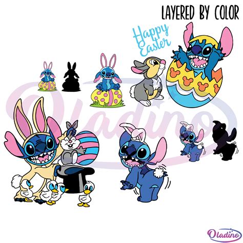 Happy Easter Lilo And Stitch Svg Digital File Bundle Easter Svg
