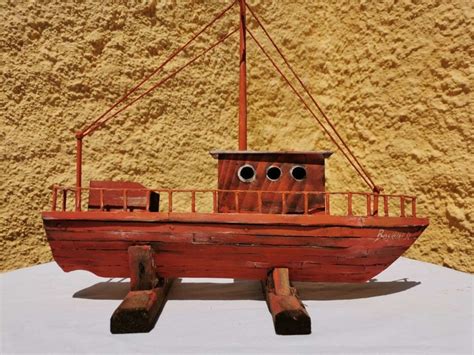 Free Shipping Handmade Wooden Boat Handmade Wooden Wooden Wooden