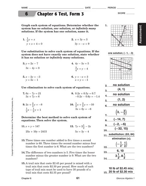 Glencoe Algebra 2 Chapter 3 Answer Key