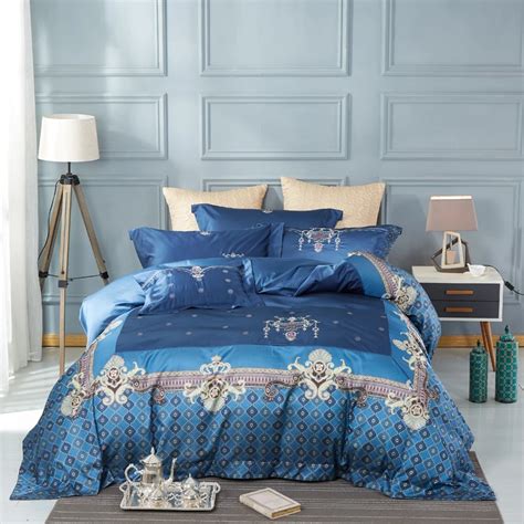 2018 Oriental Embroidery Bedding Set Jacquard Bed Linen Egyptian Cotton