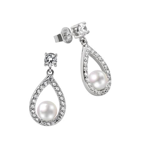 Floating Pearl Drop Earrings Mens Gold Jewelry Pearl Bridal Jewelry