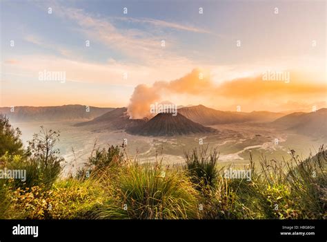 Sunrise Smoking Volcano Gunung Bromo Mount Batok Mount Kursi Mount