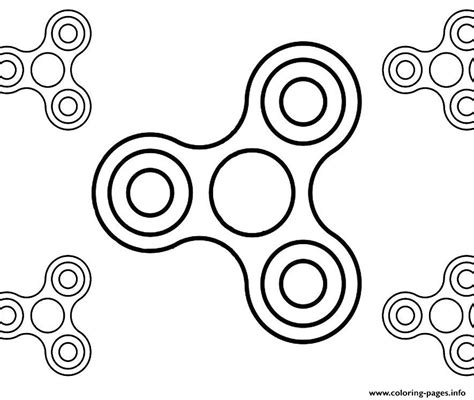 Simple Fidgets Spinners Coloring Page Printable