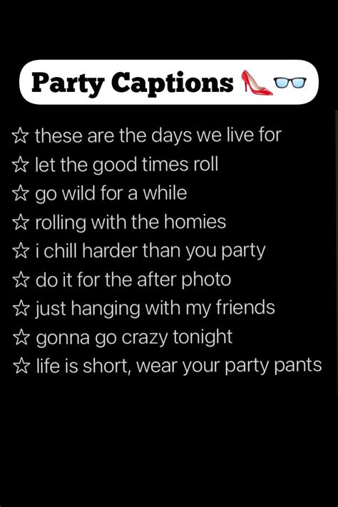 Party Captions Instagram One Word Instagram Captions Instagram