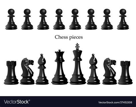 Chess Pieces 3d Color Royalty Free Vector Image