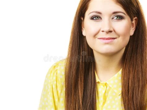 Portrait Of Beautiful Cheerful Young Woman Stock Image Image Of Cute