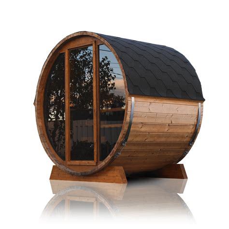 Scandinavian Horizon Outdoor Barrel Sauna 7x5 Northern Saunas Canada