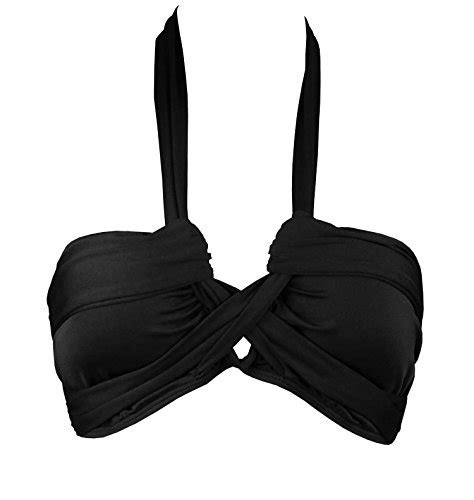 Buy Cocoship Black Solids Goddess Bandeau Bikini Top Notched Swim