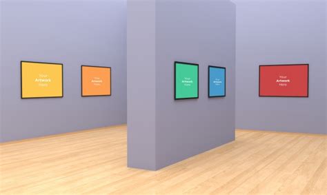 Premium Psd Large Art Gallery Frames Muckup 3d Illustration And 3d