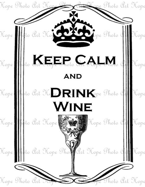 Printable Keep Calm And Drink Wine 85x11 Digital Collage Etsy Wine