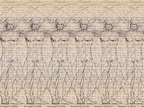Stereogram By 3Dimka Vitruvian Man Tags Leonardo Da Vinci Guy