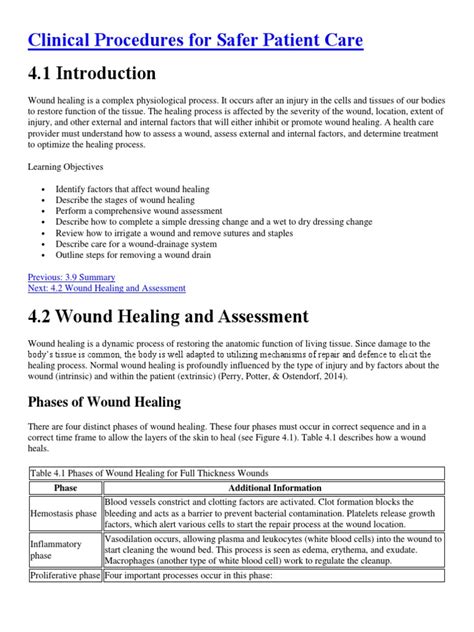 Clinical Procedures For Safer Patient Wound Care Pdf Wound