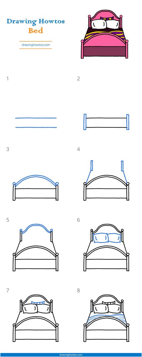 How To Draw A Bed Step By Step Easy Drawing Guides Drawing Howtos